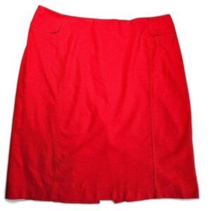 New York and Company Stretch Linen Blend Red/Orange A-Line Skirt sz 8